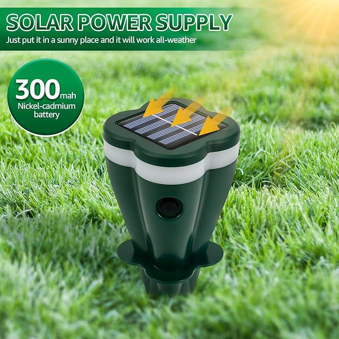 ☀️ Répulsif solaire à ultrasons pour animaux d'extérieur🛡️